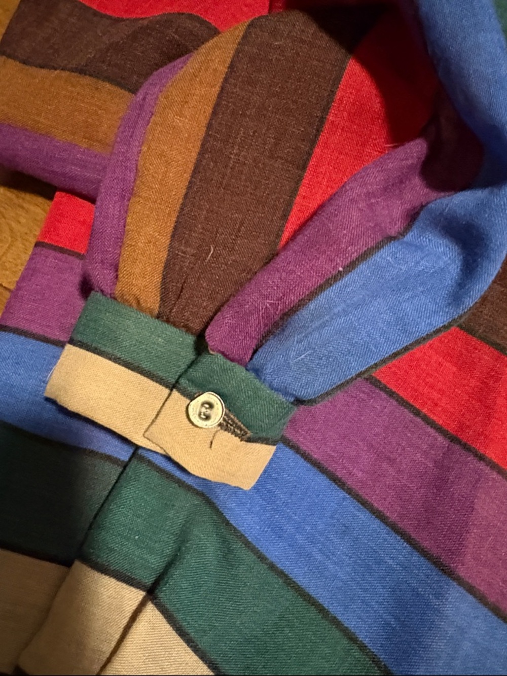 Vintage Multicolor Striped Long-Sleeve Midi Dress - Picture 10 of 10